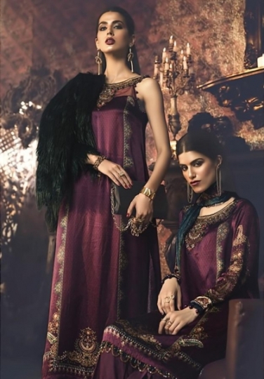 SHREE FAB PRESENTS MARIA B SILK COLLECTION VOL 2 SATIN FABRIC WITH DIGITAL STYLE DRESS MATERIA  WHOL (1)