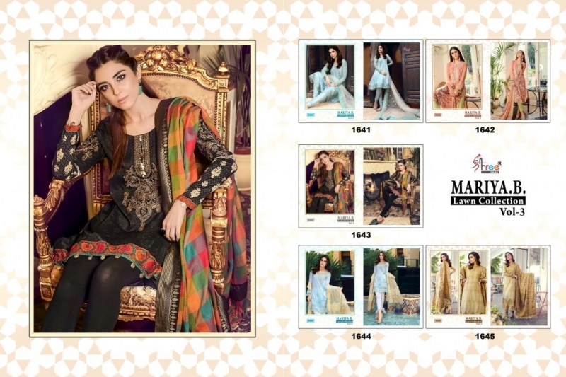 SHREE FAB PRESENTS MARIYA B LAWN COLLECTION VOL 3 CAMBRIC COTTON FABRIC WITH EMBROIDER