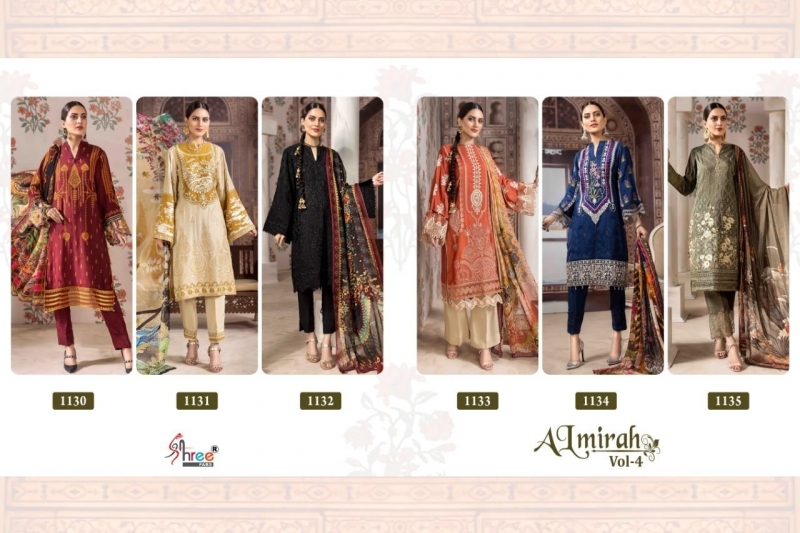 SHREE FABS ALMIRAH VOL-4 1130-1135 SERIES COTTON PAKISTANI SUITS WHOLESALER DEALER BEST RATE BY GOSIYA EXPORTS SURAT (1)