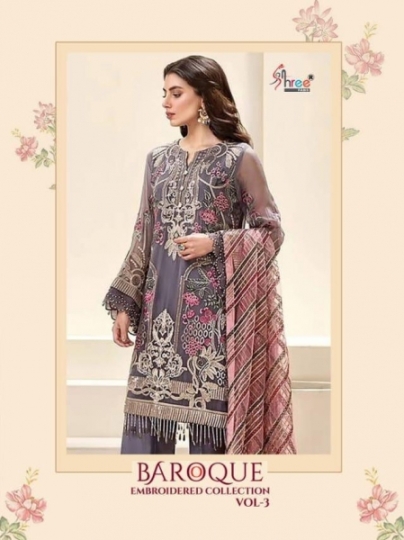 SHREE FABS BAROQUE VOL 3 EMBROIDERED  (1)