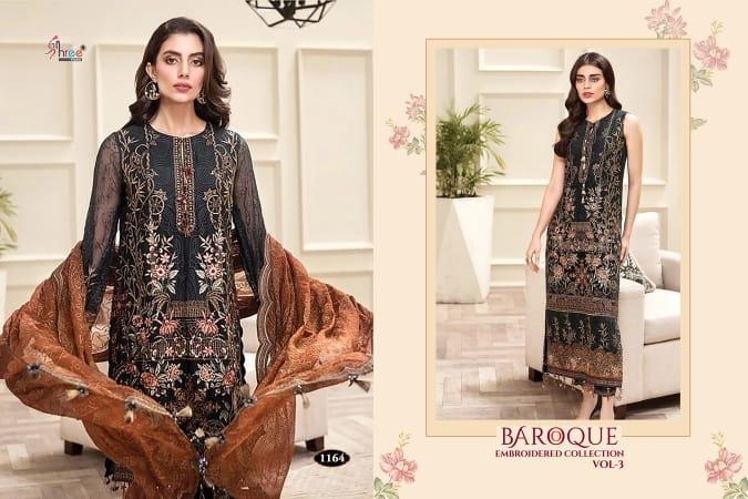 SHREE FABS BAROQUE VOL 3 EMBROIDERED  (3)