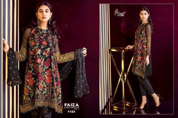 SHREE FABS FAIZA LUXURY COLLECTION VOL 4 GEORGETTE EMBROIDERED PAKISTANI STYLE (8)