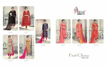 SHREE FABS FIRST CHOICE 19 GEORGETTE EMBROIDERED PARTY WEAR SUITS WHOLESALE T (7)