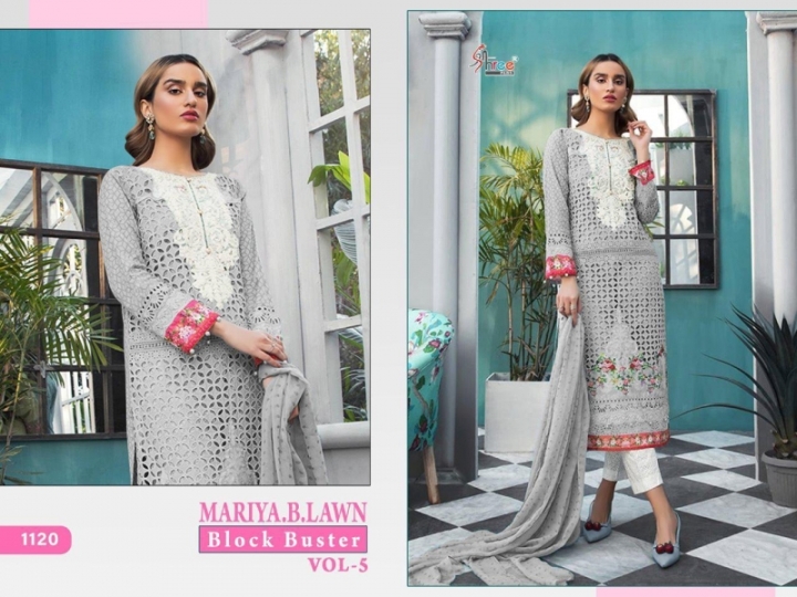 SHREE FABS MARIYA B LAWN BLOCK BUSTER VOL 5 HEAVY SIFLY WORK WHOLESALE  BEST RATE BY GOSIYA EXPORTS  (1)