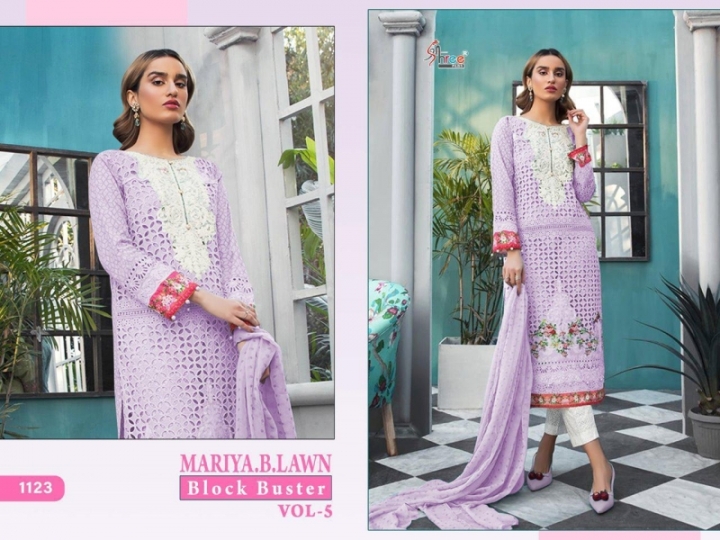 SHREE FABS MARIYA B LAWN BLOCK BUSTER VOL 5 HEAVY SIFLY WORK WHOLESALE  BEST RATE BY GOSIYA EXPORTS  (4)