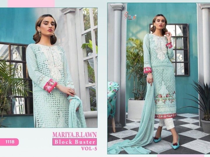 SHREE FABS MARIYA B LAWN BLOCK BUSTER VOL 5 HEAVY SIFLY WORK WHOLESALE  BEST RATE BY GOSIYA EXPORTS  (6)