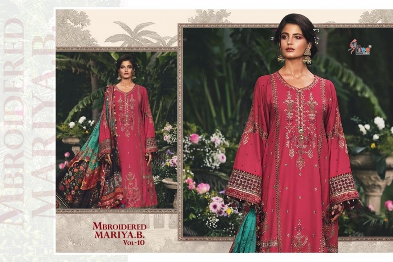 SHREE FABS MBROIDERED MARIYA B VOL-10 8141-8145 SERIES PAKISTANI SUITS WHOLESALER DEALER BEST RATE BY GOSIYA EXPORTS SURAT (11)