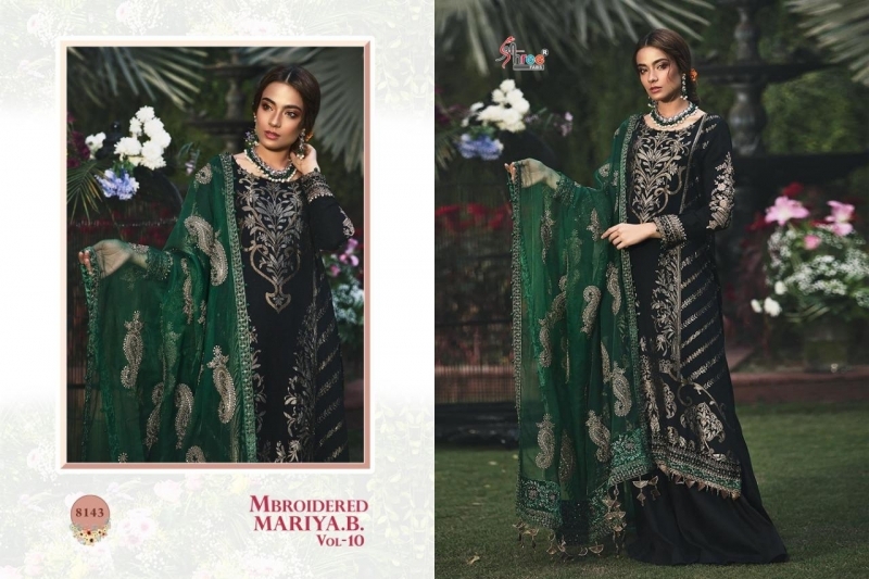 SHREE FABS MBROIDERED MARIYA B VOL-10 8141-8145 SERIES PAKISTANI SUITS WHOLESALER DEALER BEST RATE BY GOSIYA EXPORTS SURAT (5)