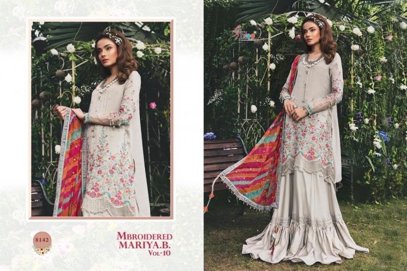 SHREE FABS MBROIDERED MARIYA B VOL-10 8141-8145 SERIES PAKISTANI SUITS WHOLESALER DEALER BEST RATE BY GOSIYA EXPORTS SURAT (6)