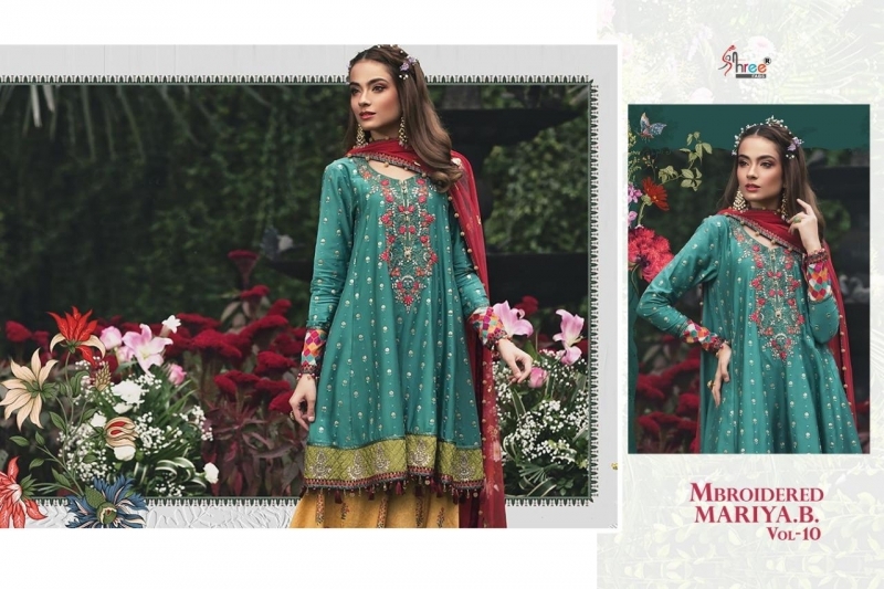 SHREE FABS MBROIDERED MARIYA B VOL-10 8141-8145 SERIES PAKISTANI SUITS WHOLESALER DEALER BEST RATE BY GOSIYA EXPORTS SURAT (8)