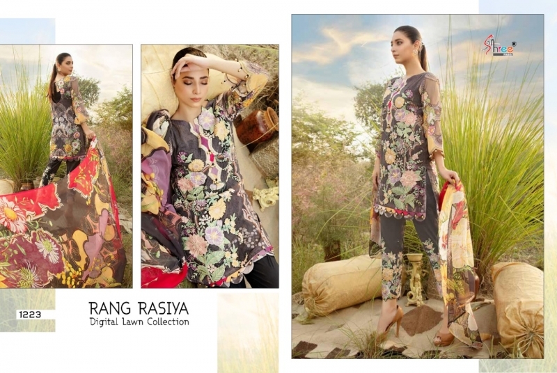 SHREE FABS PRESENTS RANG RASIYA DIGITAL LAWN  (12)