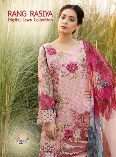 SHREE FABS PRESENTS RANG RASIYA DIGITAL LAWN  (14)