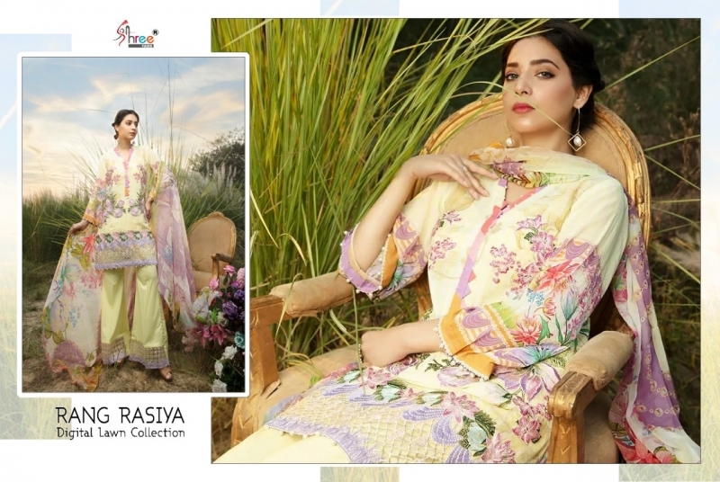 SHREE FABS PRESENTS RANG RASIYA DIGITAL LAWN  (5)