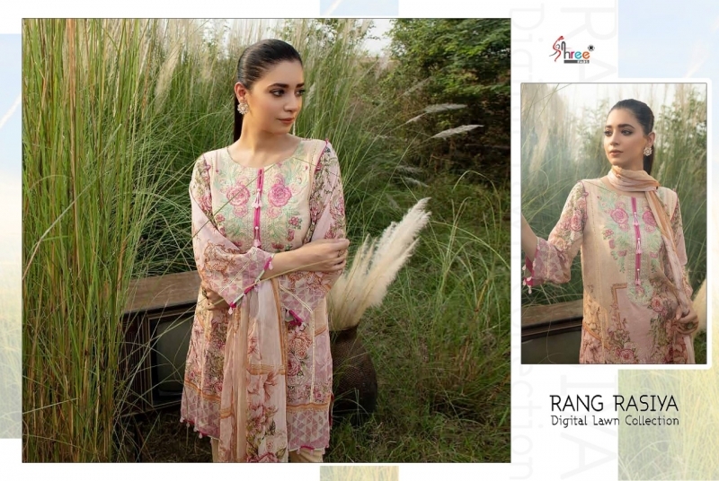 SHREE FABS PRESENTS RANG RASIYA DIGITAL LAWN  (6)