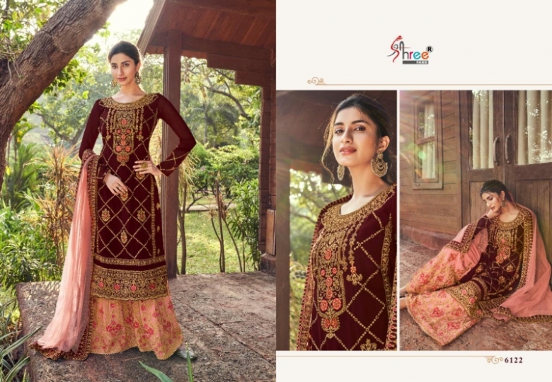 SHREE FABS SHEHNAI BRIDAL COLLECTION VOL-24 6119-6123 SERIES DESIGNER SHARARA SUITS COLLECTION WHOLESALE DEALER BEST (522)