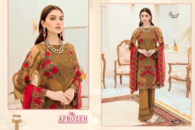 SHREE FABS SURAT AFROZEH EMBROIDERED COLLECTION PAKISTANI SUITS WHOLESALE DEALER BEST RATE BY GOSIYA EXPORTS SURAT (4)