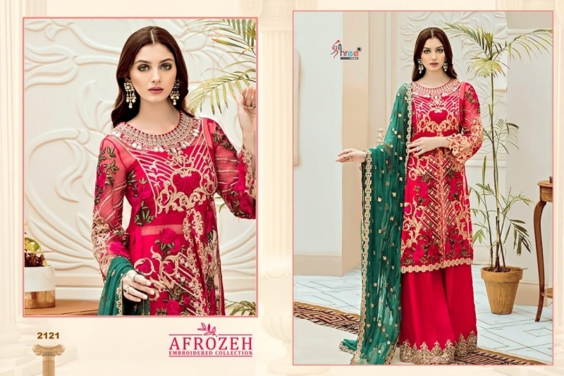 SHREE FABS SURAT AFROZEH EMBROIDERED COLLECTION PAKISTANI SUITS WHOLESALE DEALER BEST RATE BY GOSIYA EXPORTS SURAT (5)
