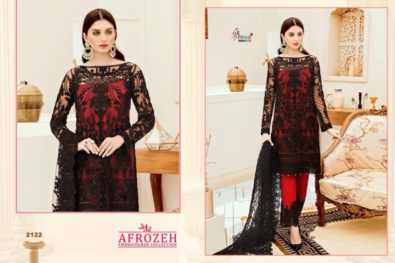 SHREE FABS SURAT AFROZEH EMBROIDERED COLLECTION PAKISTANI SUITS WHOLESALE DEALER BEST RATE BY GOSIYA EXPORTS SURAT (6)