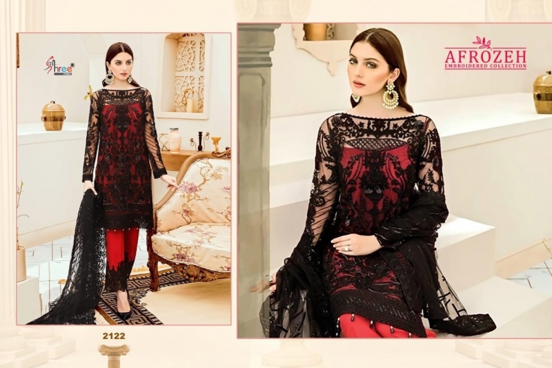 SHREE FABS SURAT AFROZEH EMBROIDERED COLLECTION PAKISTANI SUITS WHOLESALE DEALER BEST RATE BY GOSIYA EXPORTS SURAT (7)