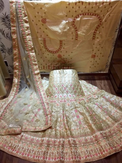 Soft silk with heavy embroidery and stones work  (1)