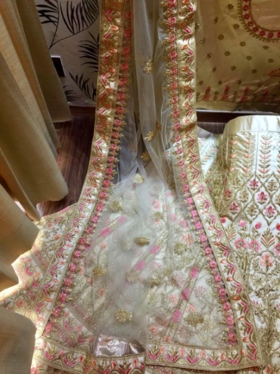 Soft silk with heavy embroidery and stones work  (3)
