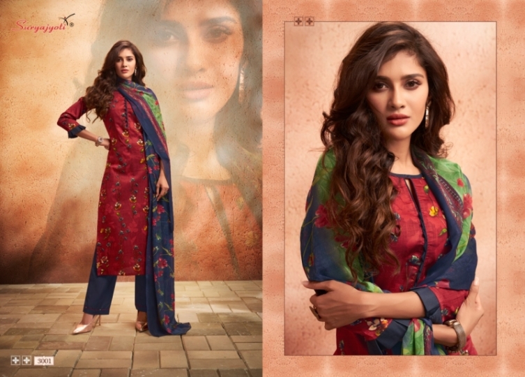 SURYAJYOTI ALEENA VOL 3 SATIN COTTON PRINT DRESS MATERIAL WHOLESALE DEALER BEST RATE BY GOSIYA EXPORTS SURAT (10)