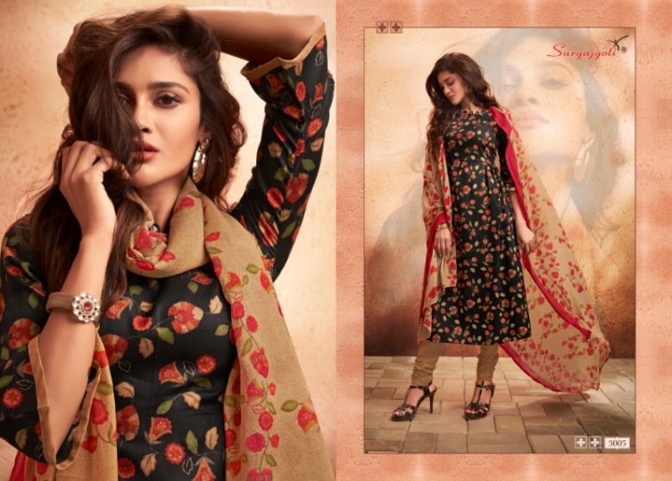 SURYAJYOTI ALEENA VOL 3 SATIN COTTON PRINT DRESS MATERIAL WHOLESALE DEALER BEST RATE BY GOSIYA EXPORTS SURAT (6)