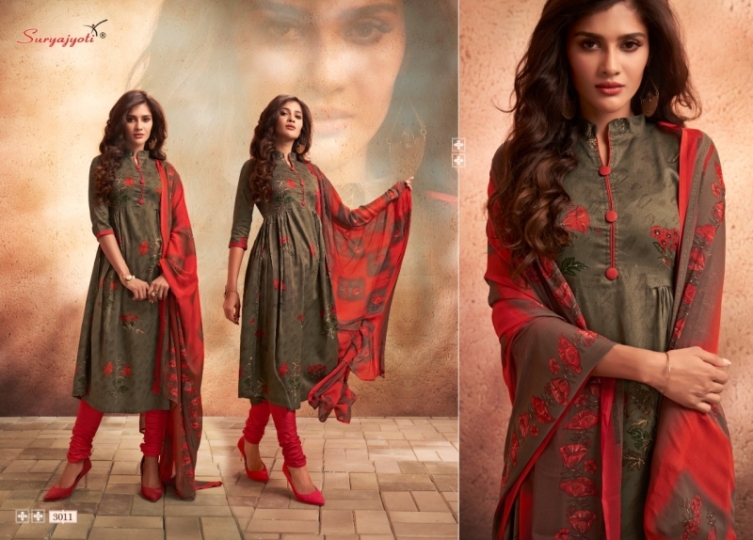 SURYAJYOTI ALEENA VOL 3 SATIN COTTON PRINT DRESS MATERIAL WHOLESALE DEALER BEST RATE BY GOSIYA EXPORTS SURAT (9)