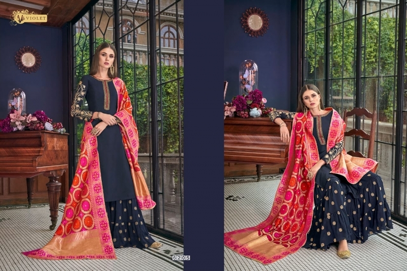 SWAGAT VIOLET 6201-6214 SERIES SILK INDIAN FESTIVE DRESSES COLLECTION 2019 WHOLESALE DEALER BEST RATE BY GOSIYA EXPORTS SURAT (15)
