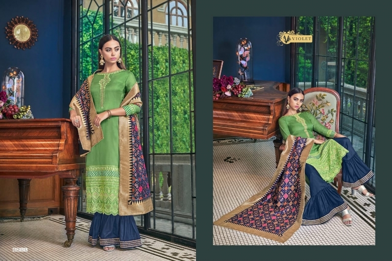 SWAGAT VIOLET 6201-6214 SERIES SILK INDIAN FESTIVE DRESSES COLLECTION 2019 WHOLESALE DEALER BEST RATE BY GOSIYA EXPORTS SURAT (5)