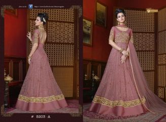 SWAGAT VIOLET D.NO 5203 COLOR CARNIVAL WEDDING PARTY WEAR SALWAR KAMEEZ EXPORTS SUART (1)