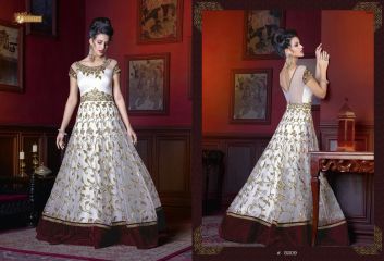 Swagat violet snow white 5 party wear gown collection BY GOSIYA EXPORTS SURAT (12)