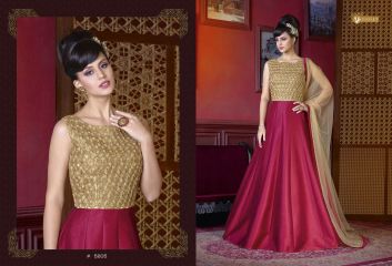 Swagat violet snow white 5 party wear gown collection BY GOSIYA EXPORTS SURAT (16)