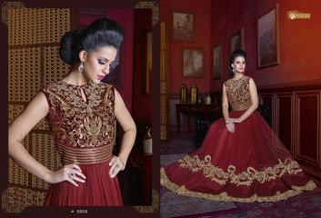 Swagat violet snow white 5 party wear gown collection BY GOSIYA EXPORTS SURAT (22)