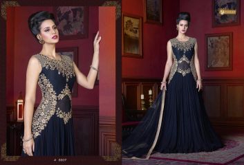 Swagat violet snow white 5 party wear gown collection BY GOSIYA EXPORTS SURAT (6)