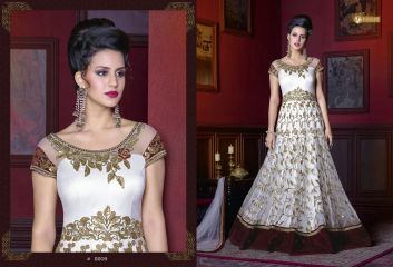 Swagat violet snow white 5 party wear gown collection BY GOSIYA EXPORTS SURAT (9)