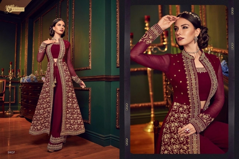 SWAGAT VIOLET SNOWWHITE VOL 9 SERIES 5901 TO 5912 BRIDAL COLLECTION (18)