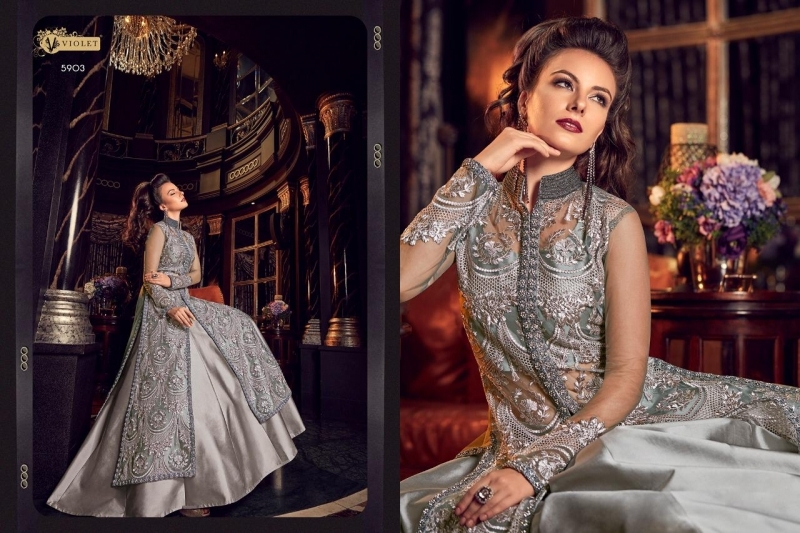 SWAGAT VIOLET SNOWWHITE VOL 9 SERIES 5901 TO 5912 BRIDAL COLLECTION (24)