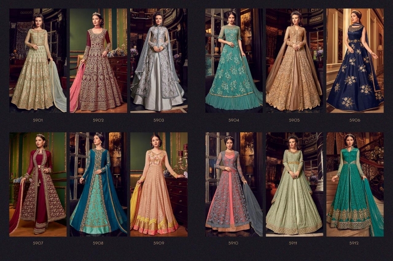 SWAGAT VIOLET SNOWWHITE VOL 9 SERIES 5901 TO 5912 BRIDAL COLLECTION (4)