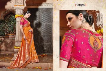 TATHASTU 12 SAREES DESIGNER HEAVY SILK SAREES ARE AVAILABLE AT WHOLESALE BEST RATE BY GOSIYA EXPORTS SURAT (11)
