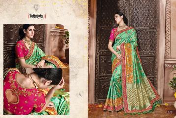 TATHASTU 12 SAREES DESIGNER HEAVY SILK SAREES ARE AVAILABLE AT WHOLESALE BEST RATE BY GOSIYA EXPORTS SURAT (13)