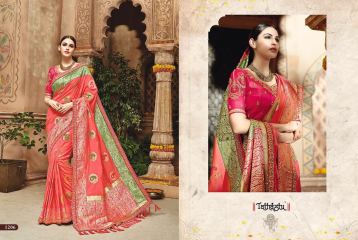 TATHASTU 12 SAREES DESIGNER HEAVY SILK SAREES ARE AVAILABLE AT WHOLESALE BEST RATE BY GOSIYA EXPORTS SURAT (15)