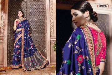 TATHASTU 12 SAREES DESIGNER HEAVY SILK SAREES ARE AVAILABLE AT WHOLESALE BEST RATE BY GOSIYA EXPORTS SURAT (17)
