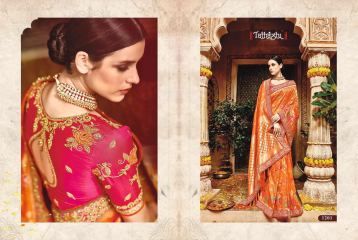 TATHASTU 12 SAREES DESIGNER HEAVY SILK SAREES ARE AVAILABLE AT WHOLESALE BEST RATE BY GOSIYA EXPORTS SURAT (20)