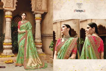 TATHASTU 12 SAREES DESIGNER HEAVY SILK SAREES ARE AVAILABLE AT WHOLESALE BEST RATE BY GOSIYA EXPORTS SURAT (9)