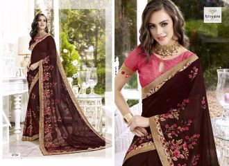 TRIVENI BY TRISHLA PARTY WEAR DESIGNER EMBROIDERED SAREES COLLECTION WHOLESALE BEST RATE BY GOSIYA EXPORTS SURAT (4)