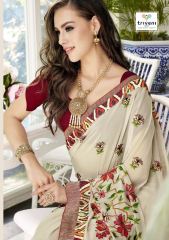 TRIVENI BY TRISHLA PARTY WEAR DESIGNER EMBROIDERED SAREES COLLECTION WHOLESALE BEST RATE BY GOSIYA EXPORTS SURAT