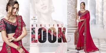 TRIVENI NARGIS CATALOGUE PARTY WEAR CHIFFON & GEORGETTE SAREES COLLECTION WHOLESALE BETS RATE BY GOSIYA EXPORTS SURAT (12)