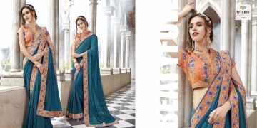 TRIVENI NARGIS CATALOGUE PARTY WEAR CHIFFON & GEORGETTE SAREES COLLECTION WHOLESALE BETS RATE BY GOSIYA EXPORTS SURAT (5)
