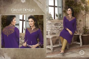 VALENCIA TEX ZOYA CATALOGUE GEORGETTE PARTY WEAR EMBROIDERED KURTI (5)